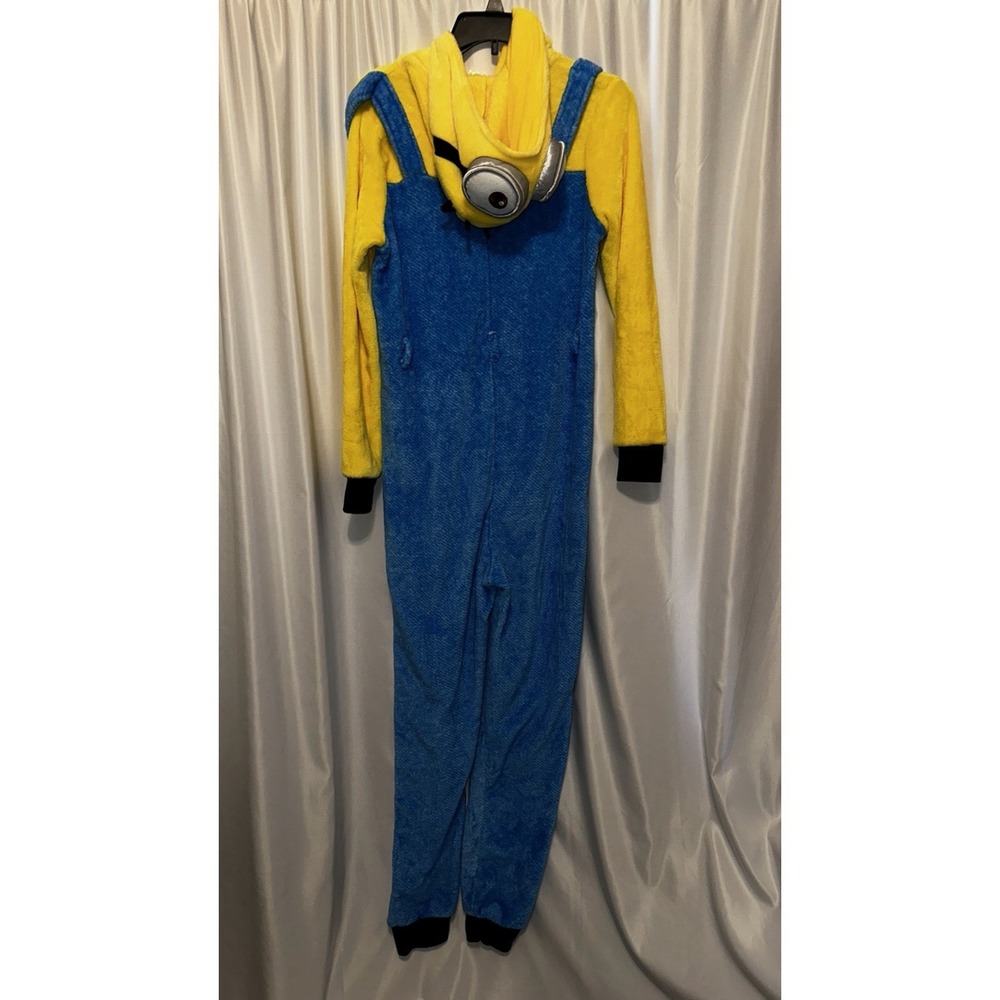 Despicable Me Minion Costume Size Medium 8/10 Unisex Yellow Blue 1 Pc Zip - Picture 6 of 9